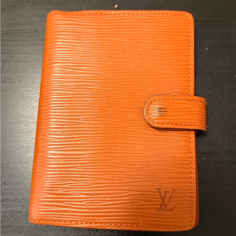 Authentic Louis Vuitton Vibrant Orange Epi Leather Organizer